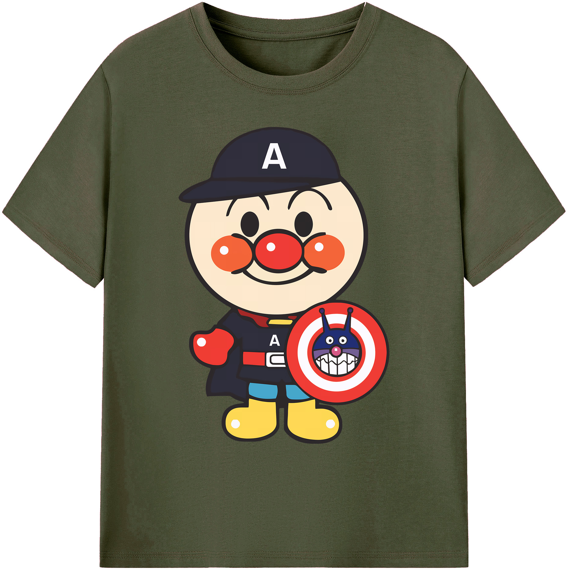 （画像用） アンパンマン Anpanman 綿100％ メンズ半袖Tシャツ｜肌触りやわらか＆通気性